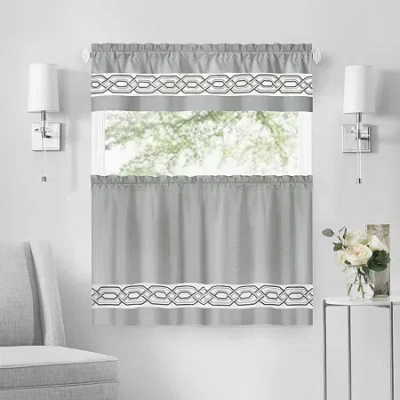Achim Paige 3-pc. Rod Pocket Window Tier In Silver