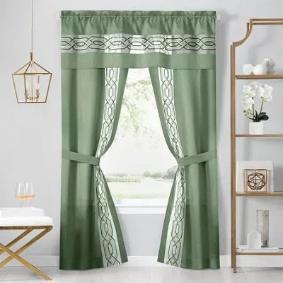 Achim Paige Rod Pocket Light-filtering Curtain Panel In Green