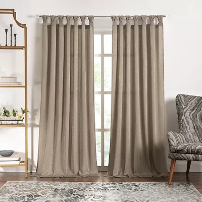 Achim Peri Tulip Tab Top Light-filtering Single Curtain Panel In Neutral