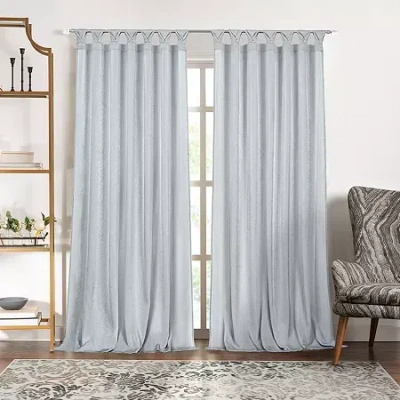 Achim Peri Tulip Tab Top Light-filtering Single Curtain Panel In Silver