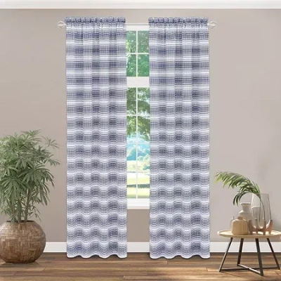 Achim Rod Pocket Light-filtering Single Curtain Panel In Blue