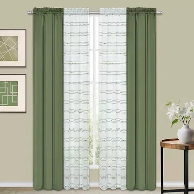 Achim Rod Pocket Room Darkening Set Of 4 Curtain Panel In Green