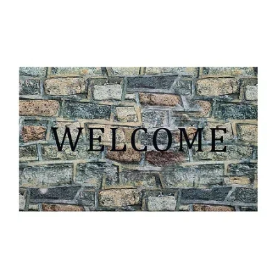 Achim Welcome Stone Rubber 18"x30" Doormat In Gray