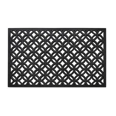 Achim Wrought Iron Rubber 18"x30" Doormat In Black