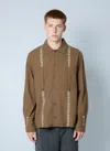 Achm Embroidered Shirt In Brown