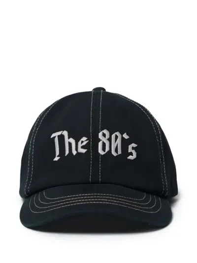 Achm Slogan-embroidered Baseball Cap In Black