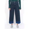 Achro Frayed Wide Leg Jeans In Blue In Blue