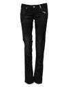 Acht Black Washed Low Waist Slim Fit Cotton Denim Jeans In Black