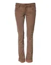 Acht Brown Cotton Slim Fit Denim Low Waist Jeans In Brown