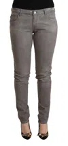 Acht Light Gray Washed Cotton Slim Fit Denim Jeans In Grey