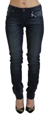 Acht Blue Washed Low Waist Slim Fit Cotton Denim Jeans