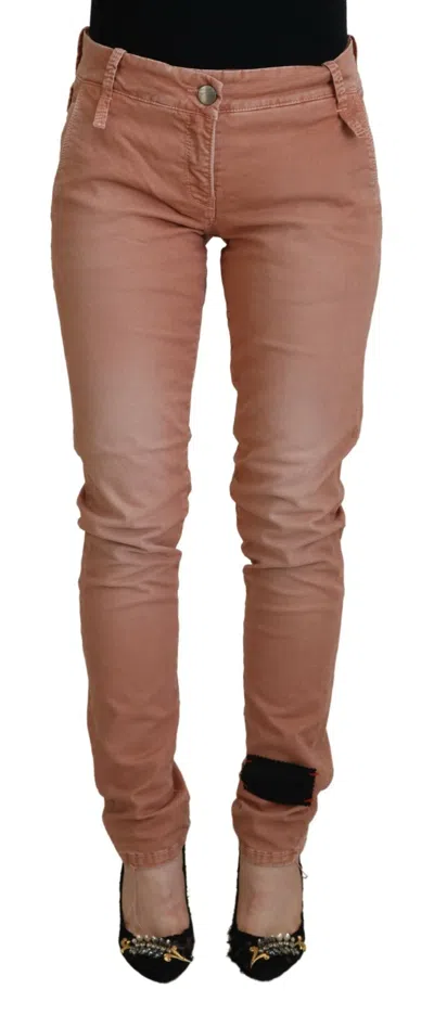 Acht Chic Slim Fit Cotton Stretch Women's Pants In Pink