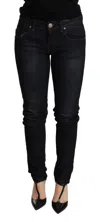 Acht Blue Cotton Skinny Low Waist Women Casual Denim Jeans In Blue