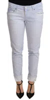 Acht Light Blue Cotton Slim Fit Denim Low Waist Denim Jeans