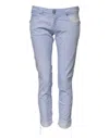 Acht Light Blue Cotton Slim Fit Denim Low Waist Denim Jeans In Blue