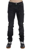 Acht Gray Cotton Skinny Slim Fit Mens Jeans In Grey
