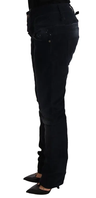 Acht Washed Cotton Low Waist Loose Fit Trousers Women's Jeans In Black
