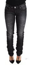 Acht Washed Cotton Low Waist Skinny Blue Trouser Women's Jeans In Grey