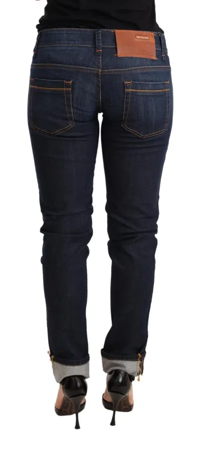 Acht Washed Cotton Low Waist Skinny Women Trouser Women's Jeans In Blue