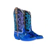 Acid Cat Women's Black / Blue / Gold Doodle Blue Vintage Cowboy Boot In Multi