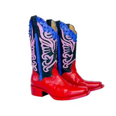 Acid Cat Women's Black / Red Red Multicolor Sparkle Vintage Cowboy Boot