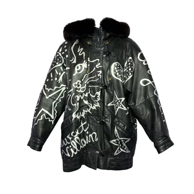 Acid Cat Women's Black / Silver Black & Silver Villain Kitty Quest Leather Jacket