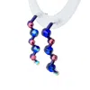 Acid Cat Women's Blue / Pink Zig Zag Constellation Sparkle Earring