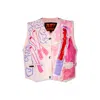Acid Cat Women's Cig Heal Me Pink Leather Vest In Multi