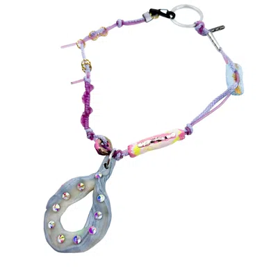 Acid Cat Women's Grey / Purple Friendship Drop Razzle Necklace In Multi
