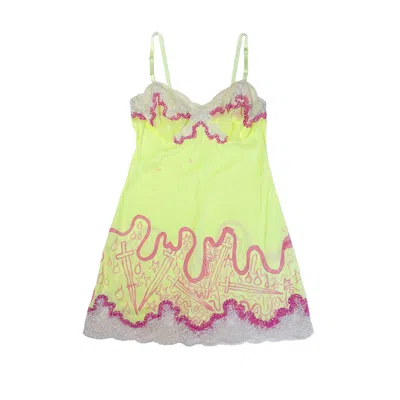 Acid Cat Women's Kitty Quest Sparkle Yellow Slip