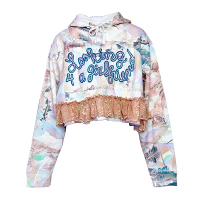 Acid Cat Women's Neutrals / Pink Dilute Tortie Sparkle Looking For A Girfriend Hoodie