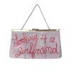 Acid Cat Women's Neutrals / Red Looking For A Girlfriend Snake Sparkle Clutch