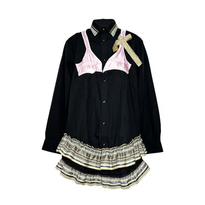 Acid Cat Women's Oversized Bra Vibe Black Shirt Dress