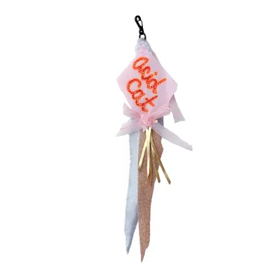 Acid Cat Women's Pink Fab Fabric Scraps Bag Charm