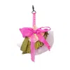 Acid Cat Women's Pink Green Fab Fabric Scraps Bag Charm
