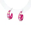 Acid Cat Women's Pink / White Mini Fuchsia Sparkle Hoop