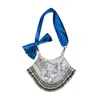 Acid Cat Women's Silver / Blue Paisley Dream Silver Leather Bag In Multi