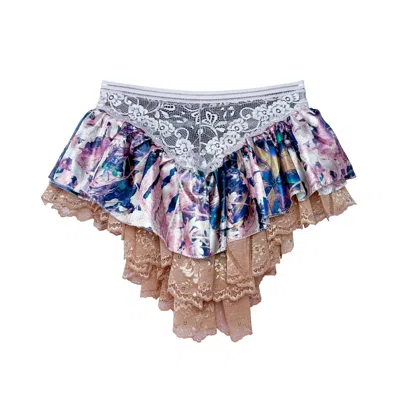 Acid Cat Women's Silver / Neutrals Dark Tortie Flouncy Mini Skirt