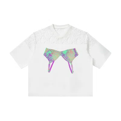 Acid Cat Women's Upside Down Bra Vibe Etcetera White Lace Mesh Jersey
