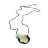 Acid Cat Women's White / Black Leather Remnant And Chain Pendant Necklace In Multi