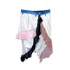 Acid Cat Women's White / Blue Wrap Denim Collage Slip Skirt In Multi