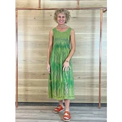 Acl Summer Dress With Aztec Print Green
