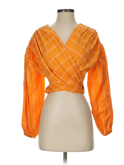 Pre-owned Acler 3/4 Sleeve Blouse In Orange