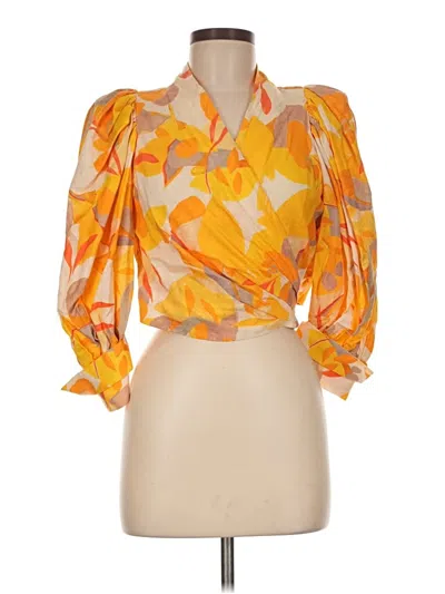 Acler 3/4 Sleeve Blouse In Yellow