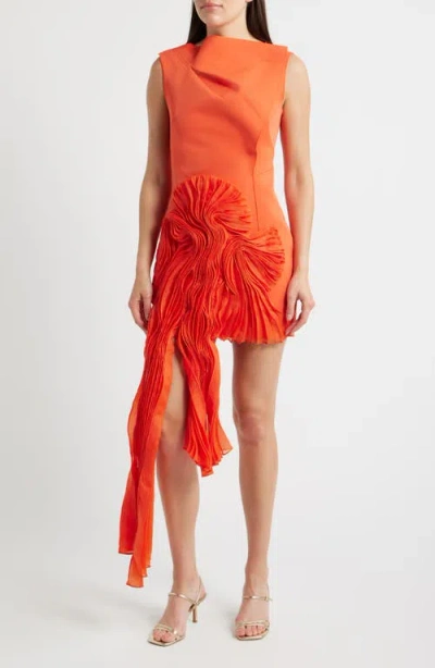 Acler Aberleigh Drape Cocktail Minidress In Red