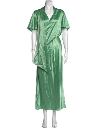Pre-owned Acler Acetate Long Dress In Green