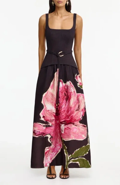 Acler Actonhill Floral Print Cocktail Dress In Black