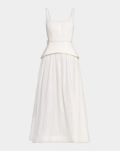 Acler Culloden Butterfly Strapless Maxi Dress In White