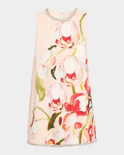 Acler Anglesey Floral Embellished Mini Dress In Pink