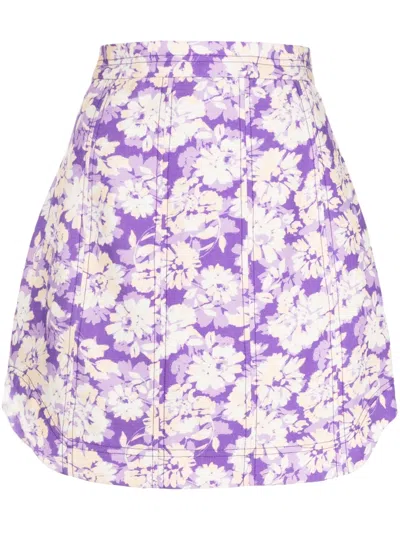 Acler Ardanary Violet-print Miniskirt In Purple